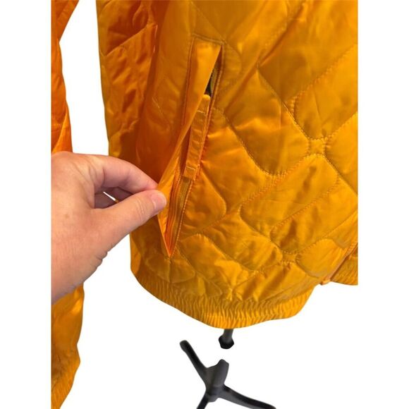 Columbia Women's Insulated Bomber Jacket Yellow Size L Hooded Casual - Picture 4 of 16